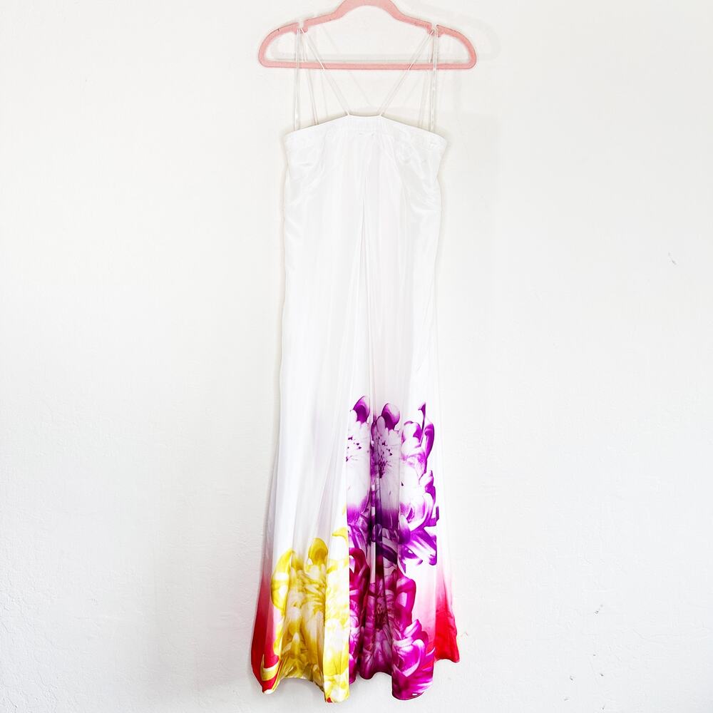 Diane Von Furstenberg Annie Sleeveless Floral Printed Pleated Silk Maxi Dress 0 - Picture 13 of 13